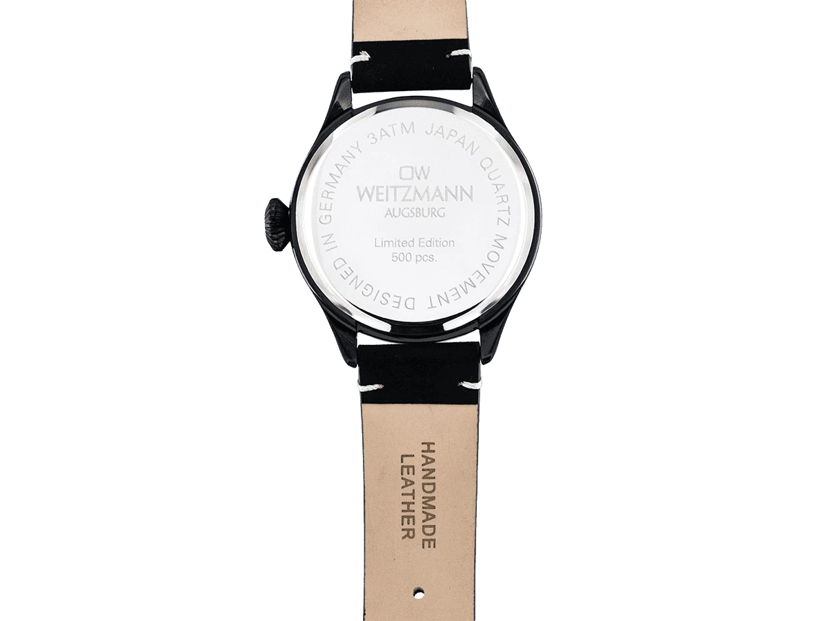 Cool, attraktive Trend-Uhr, schwarz, Echtlederband blau - Bild 6