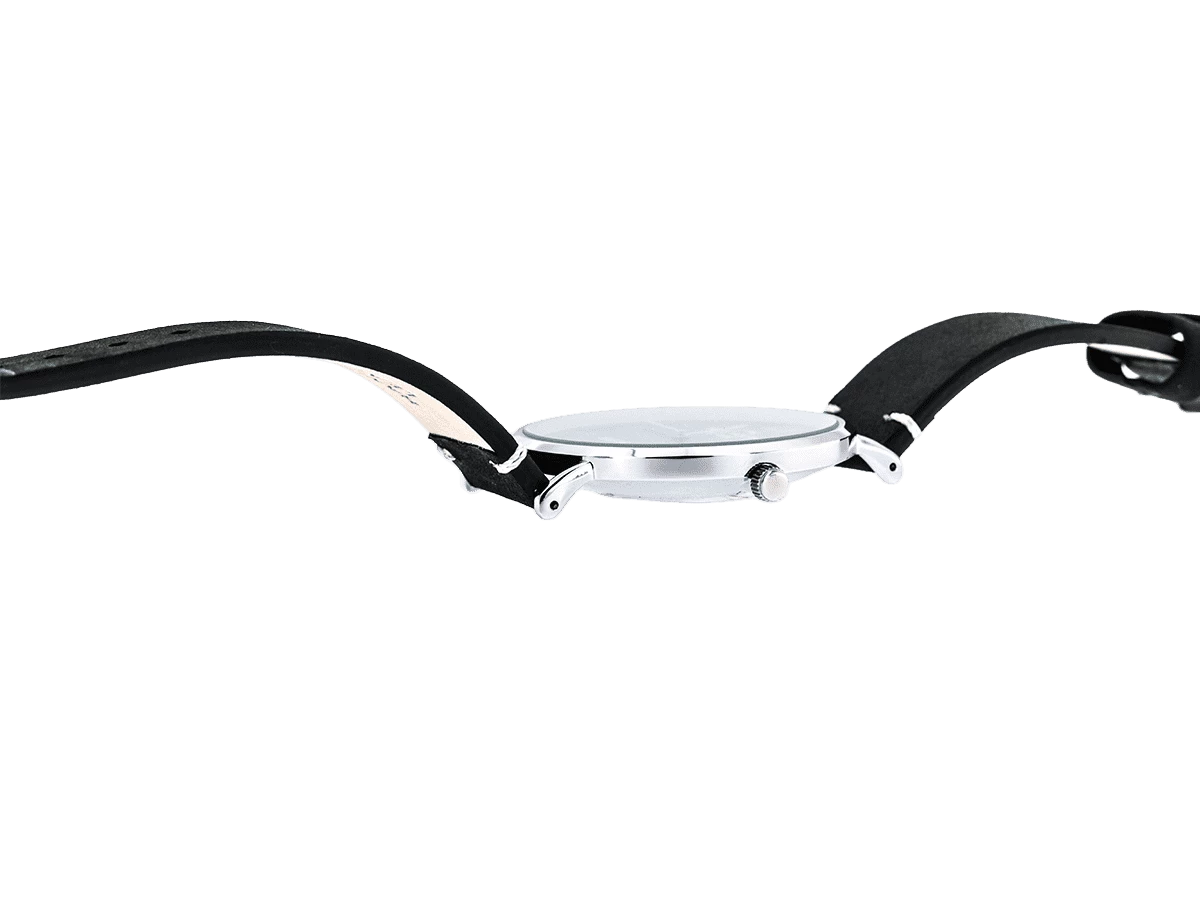 Monte Carlo, topaktuelle Mode-Uhr, mit schwarzem Zifferblatt, mit Echtlederband schwarz - Bild 5