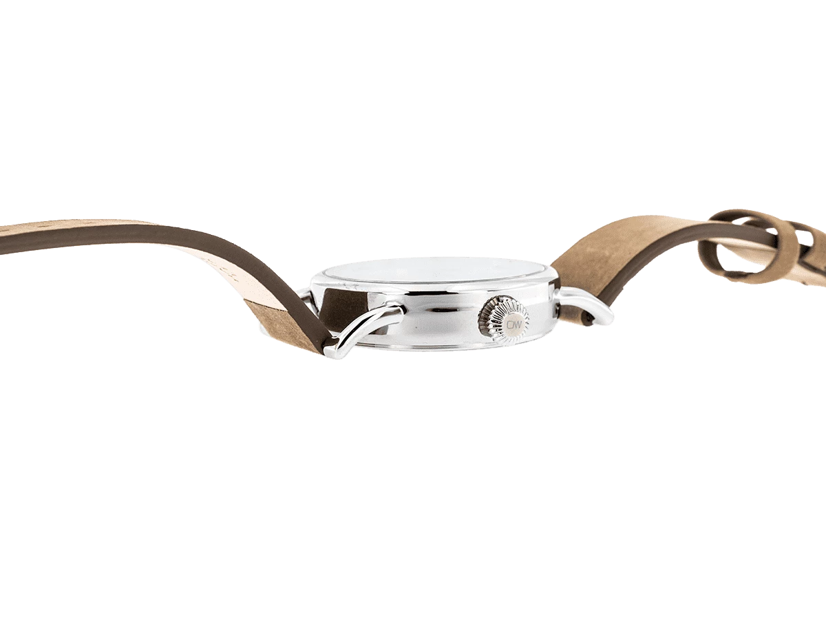 Dresden, nostalgische Vintage-Uhr, Echtlederband hellbraun - Bild 5